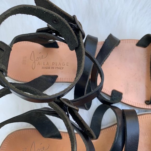 Joie Gladiator Black Leather Sandals - Picture 4 of 10